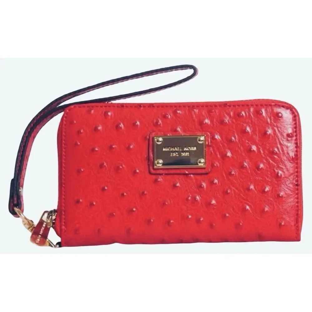 Michael KORS Ostrich Print Wallet/Wristlet